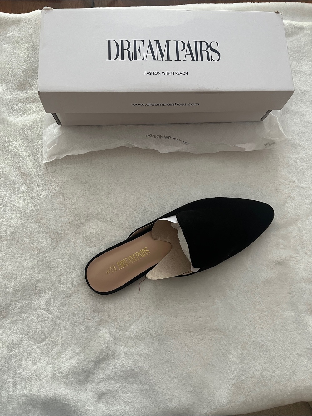 Dream Pairs Black Pointed Backless Mules